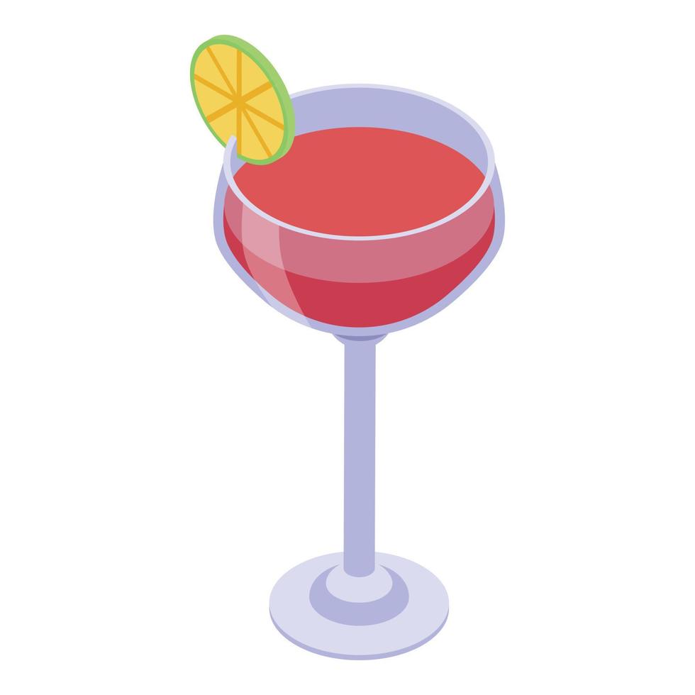 röd margarita cocktail ikon, isometrisk stil vektor