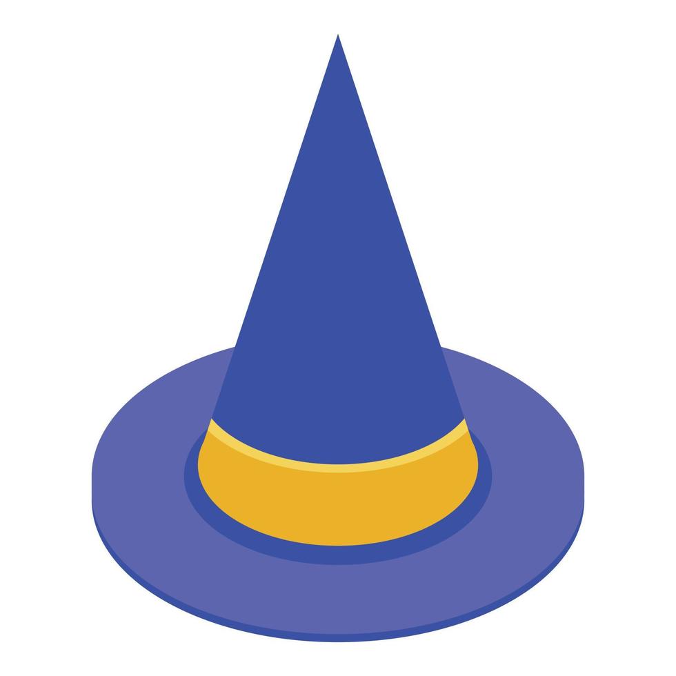 trollkarl hatt ikon, isometrisk stil vektor