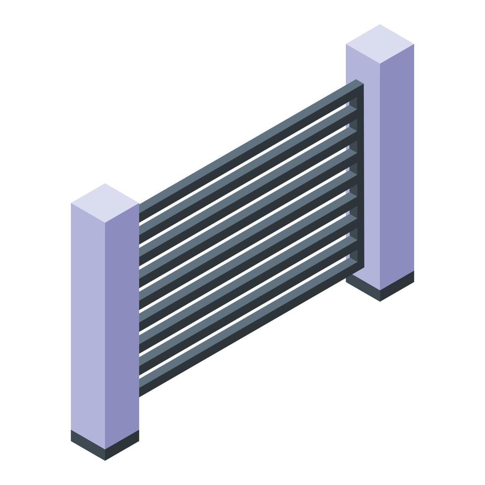 trädgård staket ikon, isometrisk stil vektor