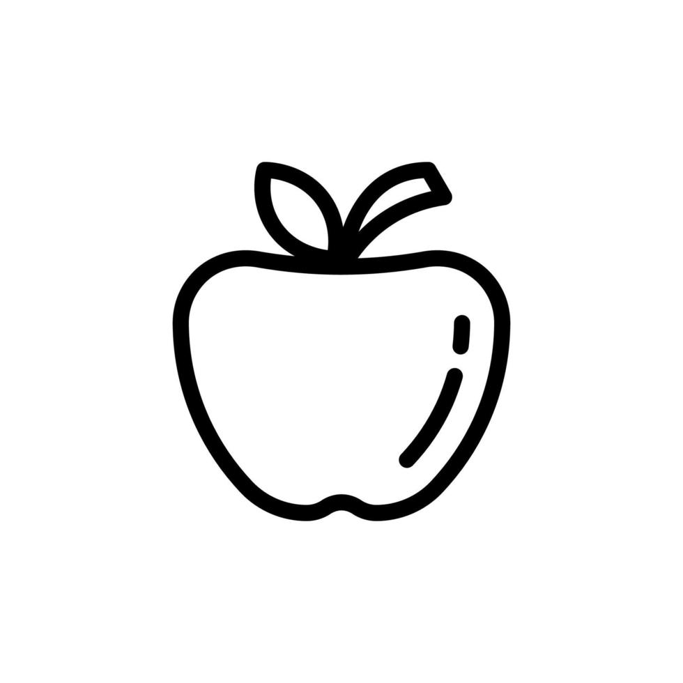Apple-Symbol. Apfelabbildung. Umriss Apfelsymbol geeignet für Website-Benutzer, Webentwickler, Grafikdesigner auf weißem Hintergrund. vektor