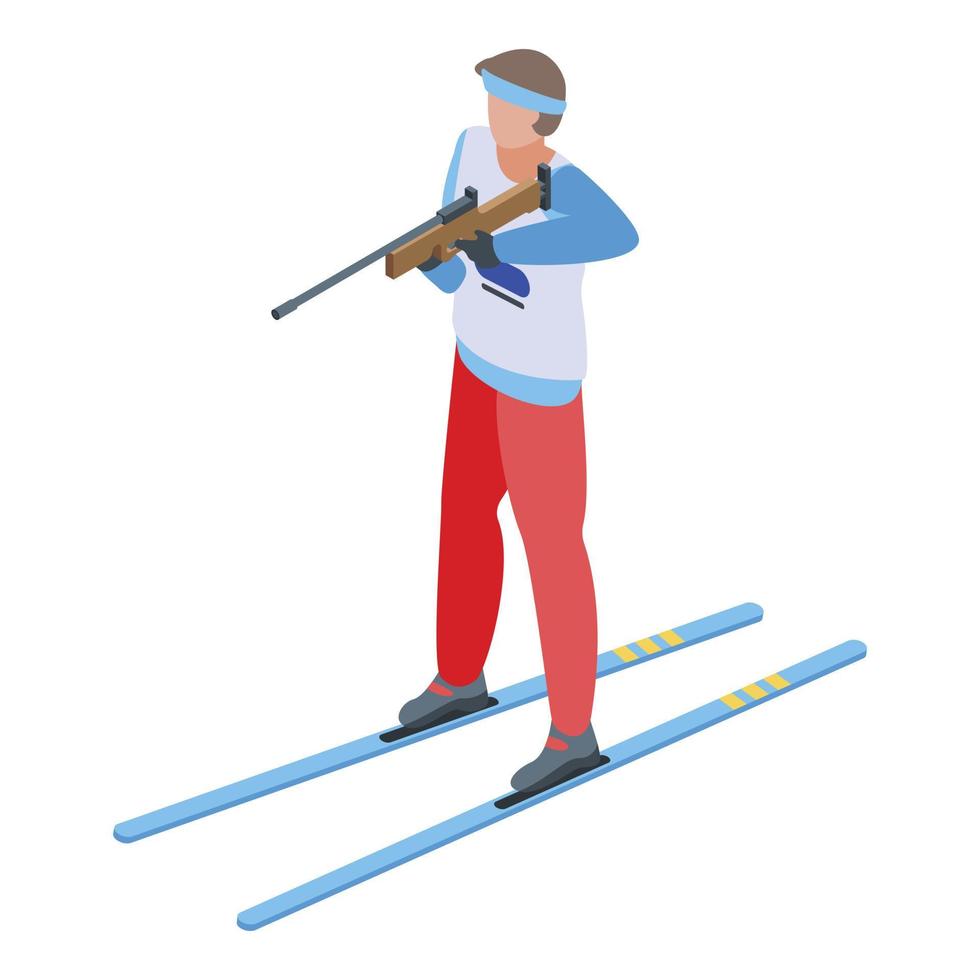 Biathlon-Schießsymbol, isometrischer Stil vektor