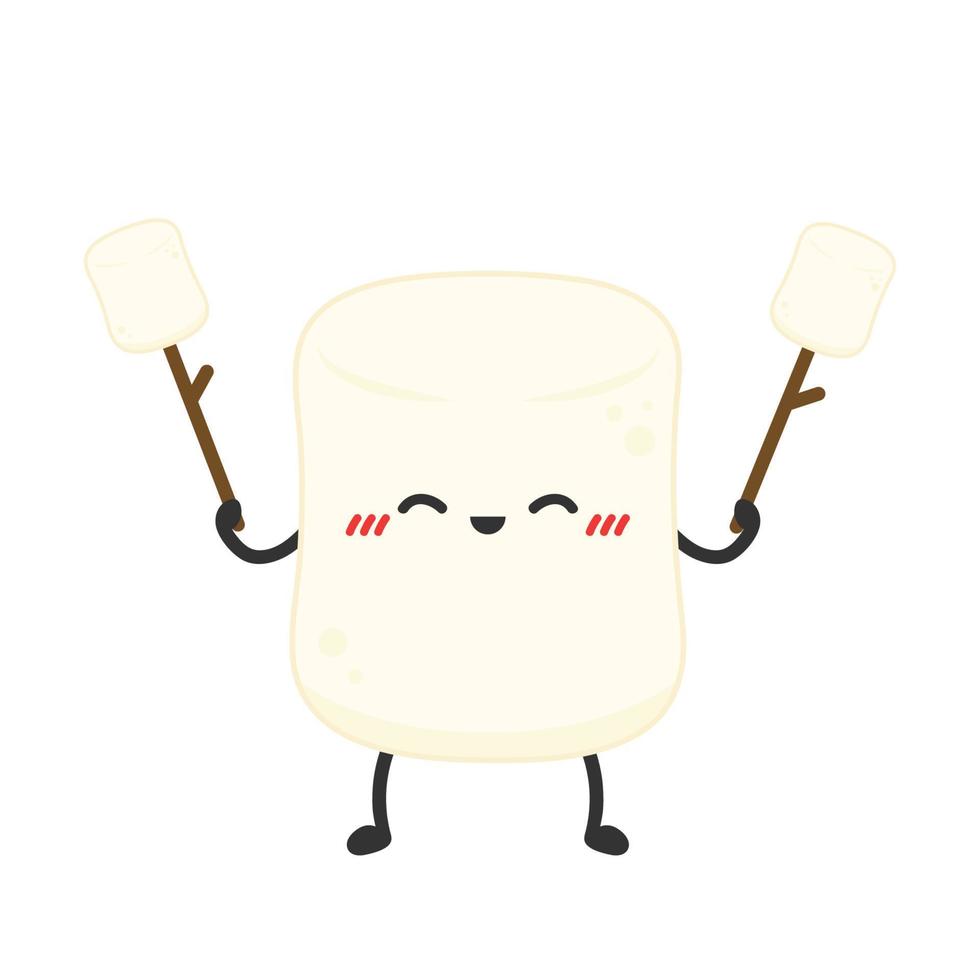 Marshmallow-Karikatur. Marshmallow-Charakterdesign. Marshmallow-Vektor. vektor