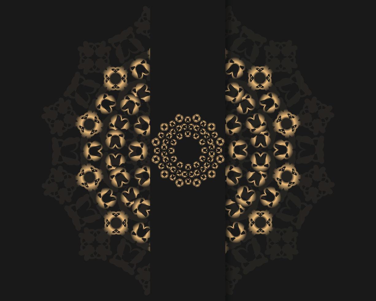 einladungskartenvorlagen mit gold gemusterten und kristallfarbenen luxuriösen mandala-hintergrund mit goldenem arebesque-muster im arabischen islamischen oststil. dekoratives mandala im ramadan-stil, flyer-banner vektor