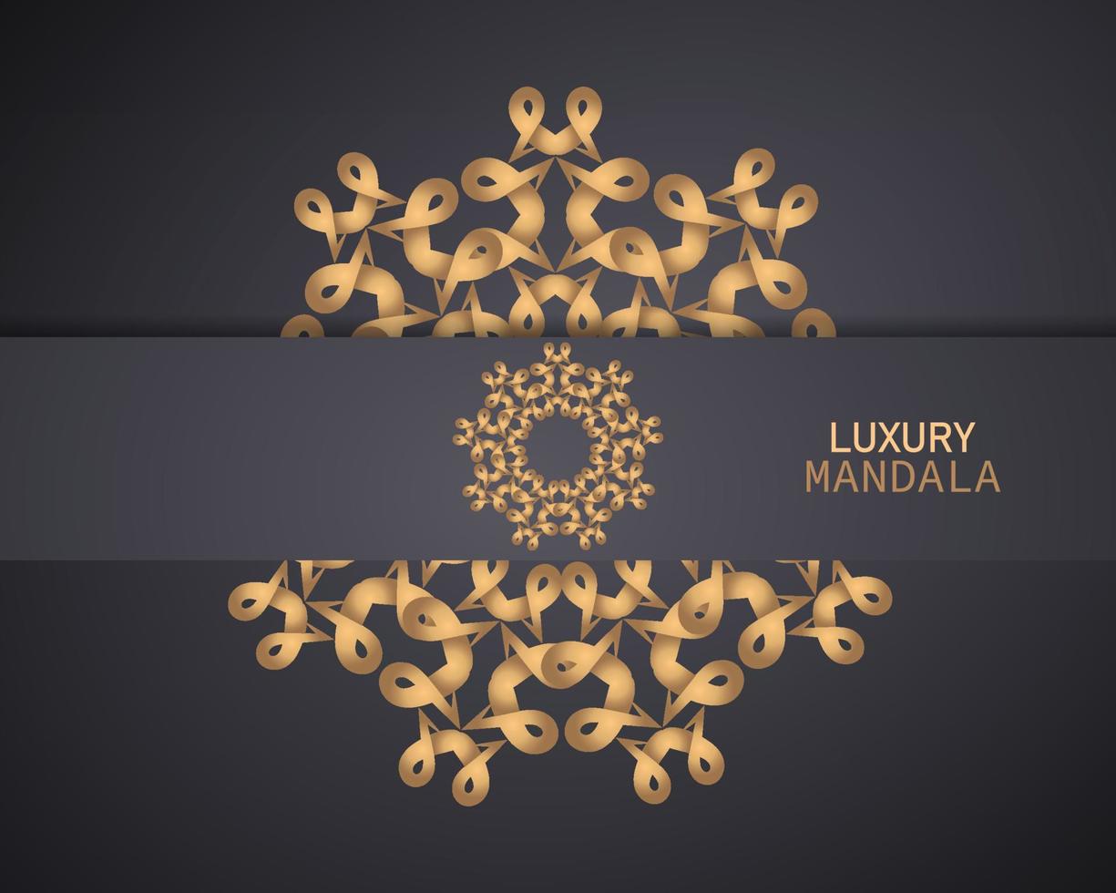 einladungskartenvorlagen mit gold gemusterten und kristallfarbenen luxuriösen mandala-hintergrund mit goldenem arebesque-muster im arabischen islamischen oststil. dekoratives mandala im ramadan-stil, flyer-banner vektor