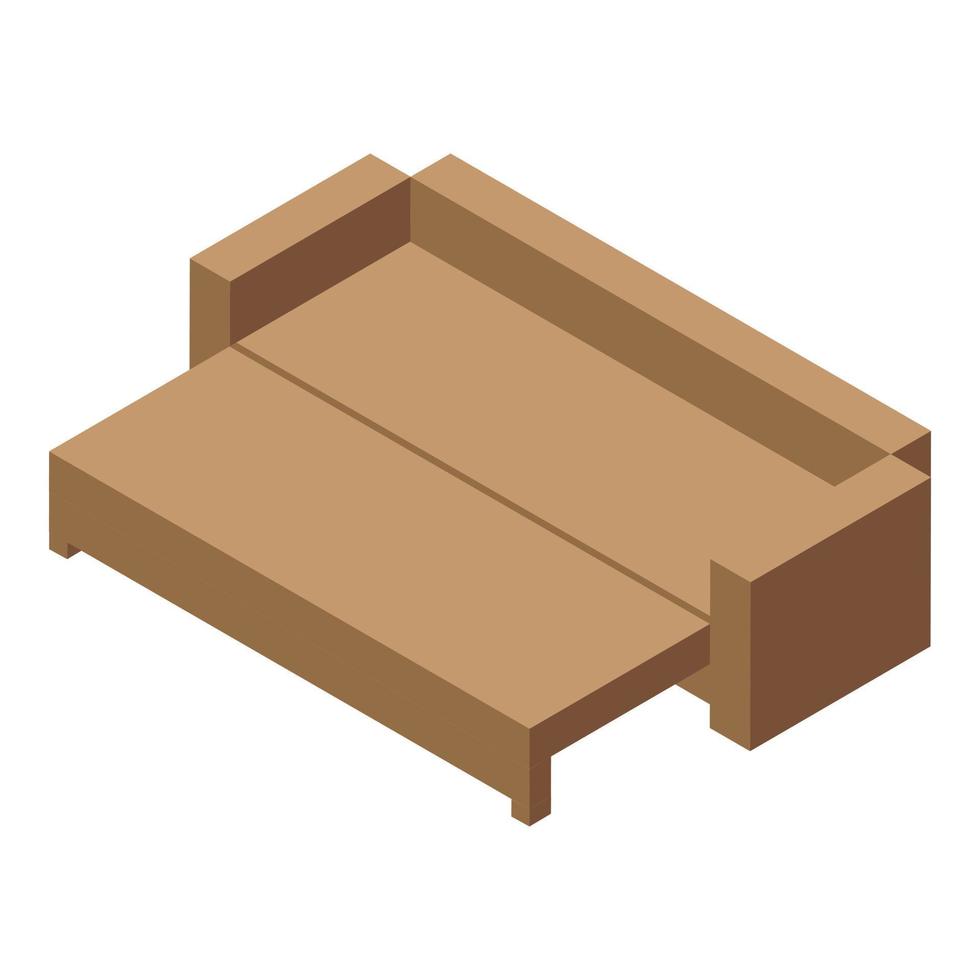 hopfällbar soffa ikon, isometrisk stil vektor
