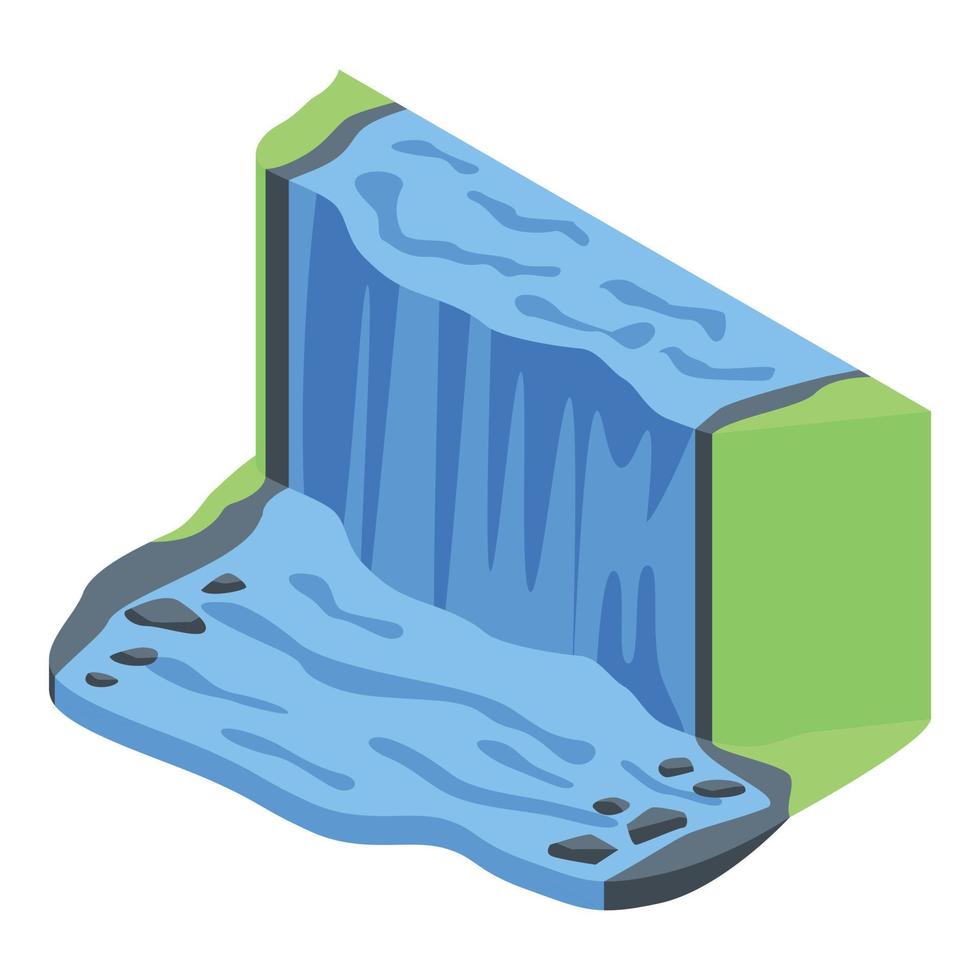 vattenfall ikon, isometrisk stil vektor
