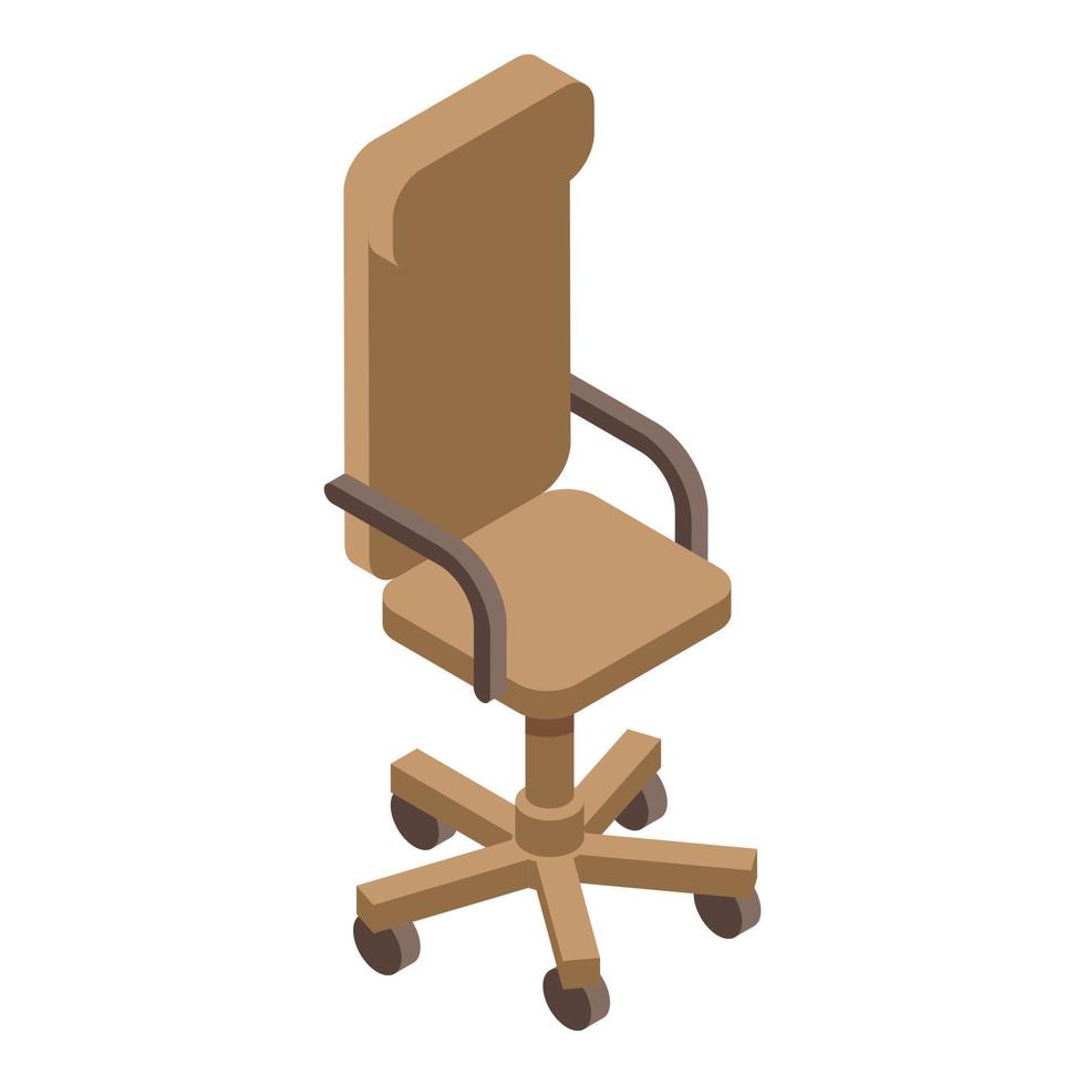 läder kontor stol ikon, isometrisk stil vektor