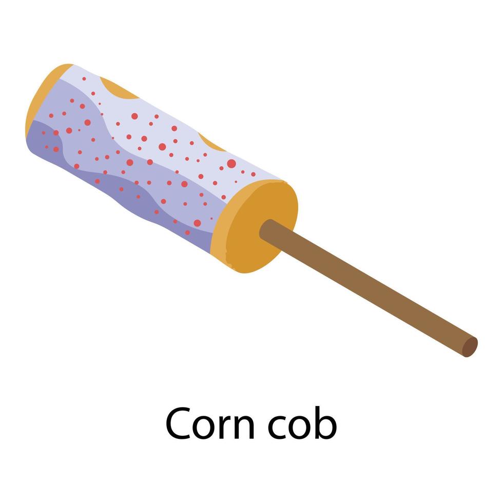 majs majskolv ikon, isometrisk stil vektor