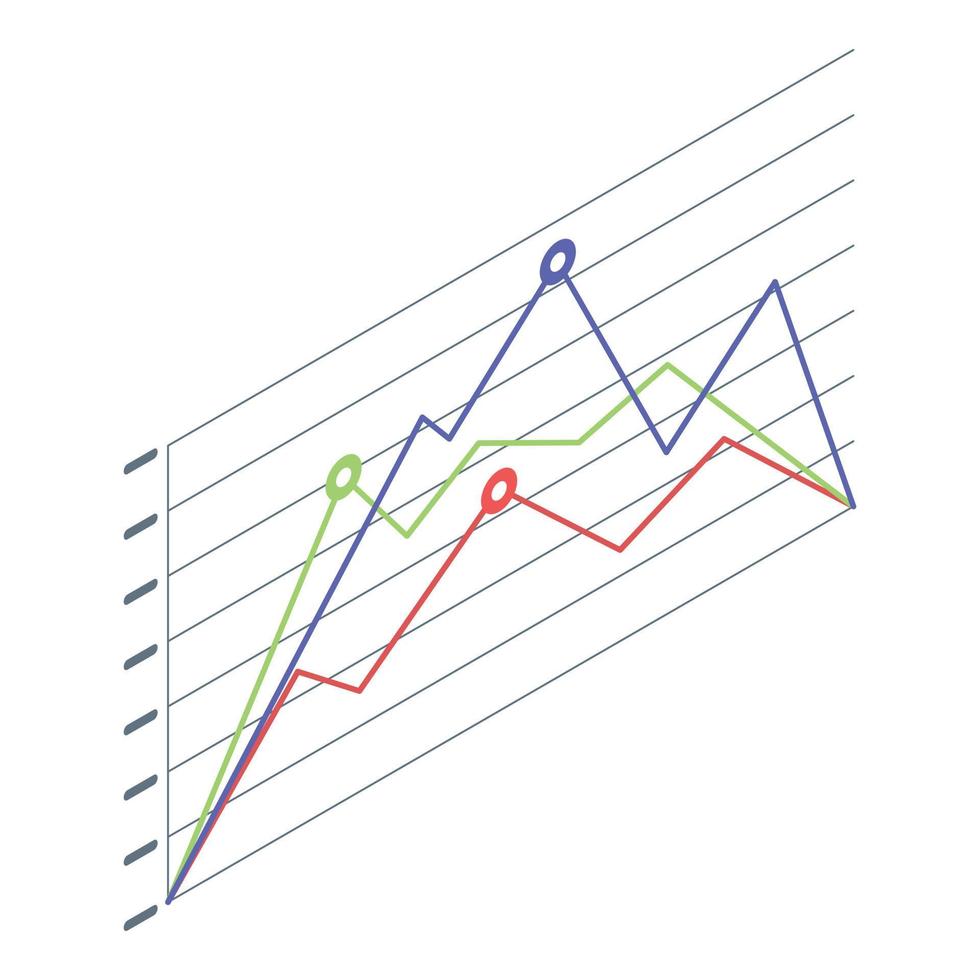 Einkommensdiagramm-Symbol, isometrischer Stil vektor