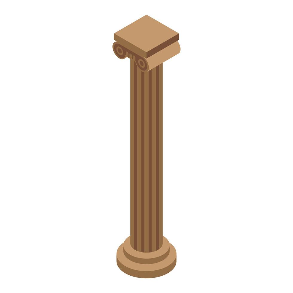 grekisk kolumn ikon, isometrisk stil vektor