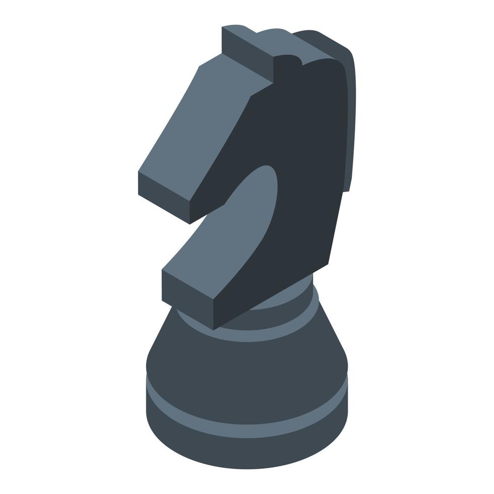 svart häst schack ikon, isometrisk stil vektor