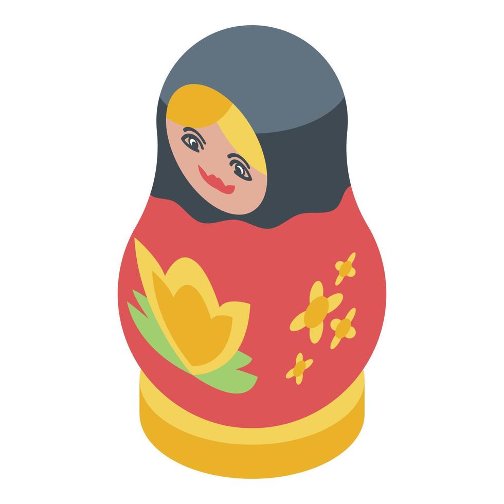 matryoshka ikon, isometrisk stil vektor