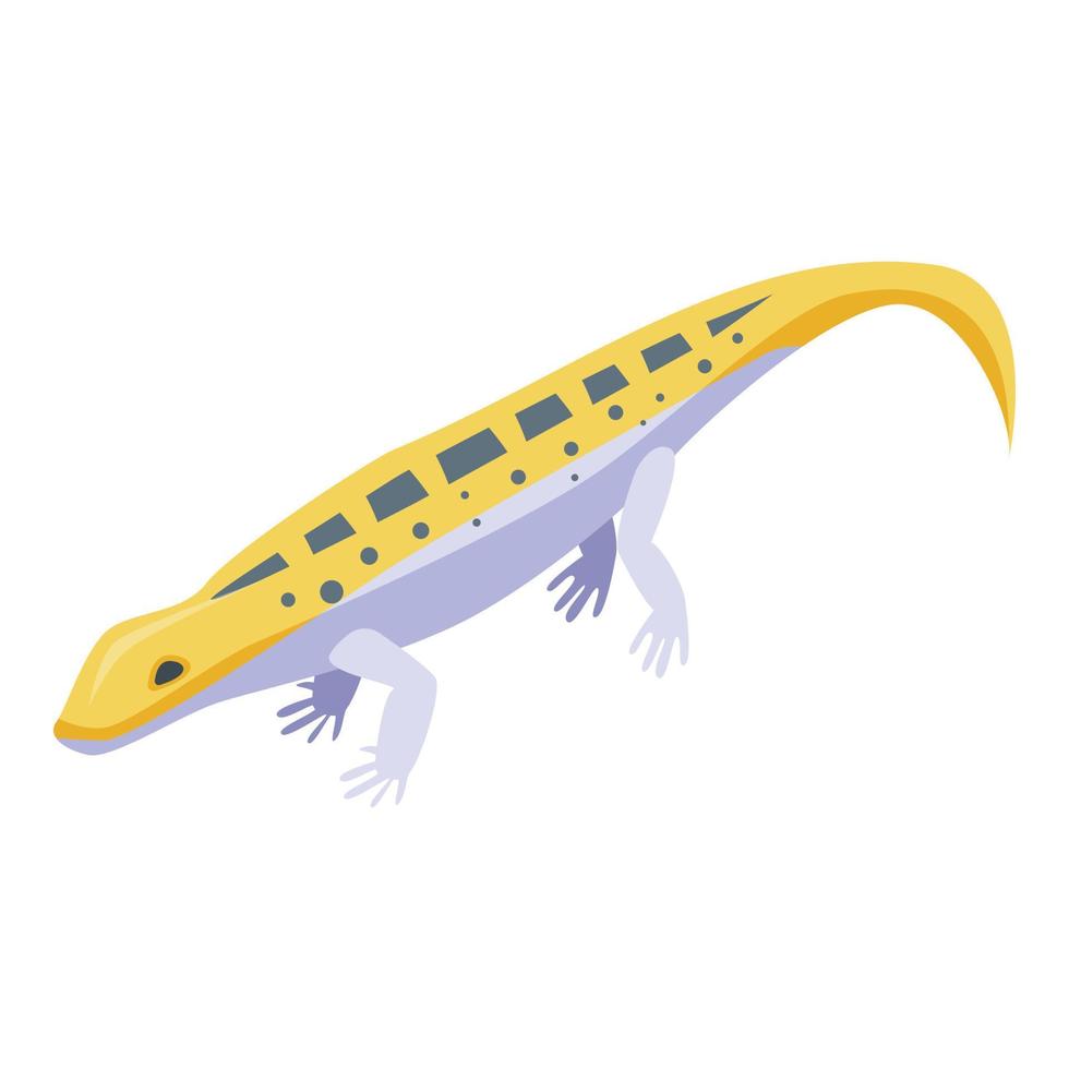 gul djur- reptil ikon, isometrisk stil vektor