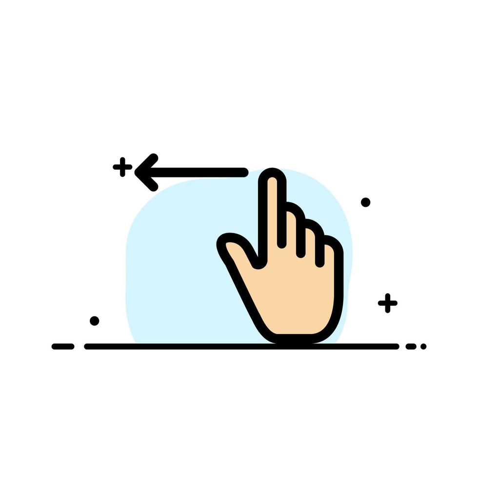 Fingergesten Hand links Geschäft flache Linie gefüllt Symbol Vektor Banner Vorlage