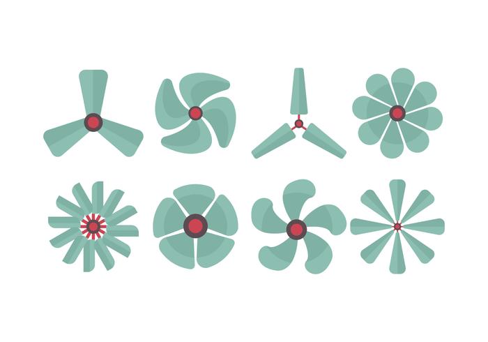 Set av fläktar och propellrar samling vektor