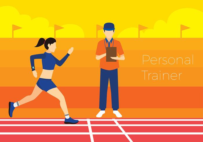 Personlig Trainer Cartoon Free Vector