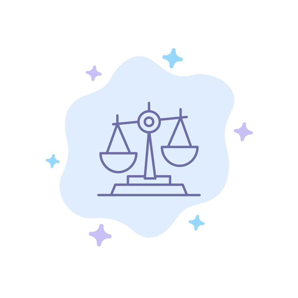 balans domstol bedöma rättvisa lag Rättslig skala skalor blå ikon på abstrakt moln bakgrund vektor