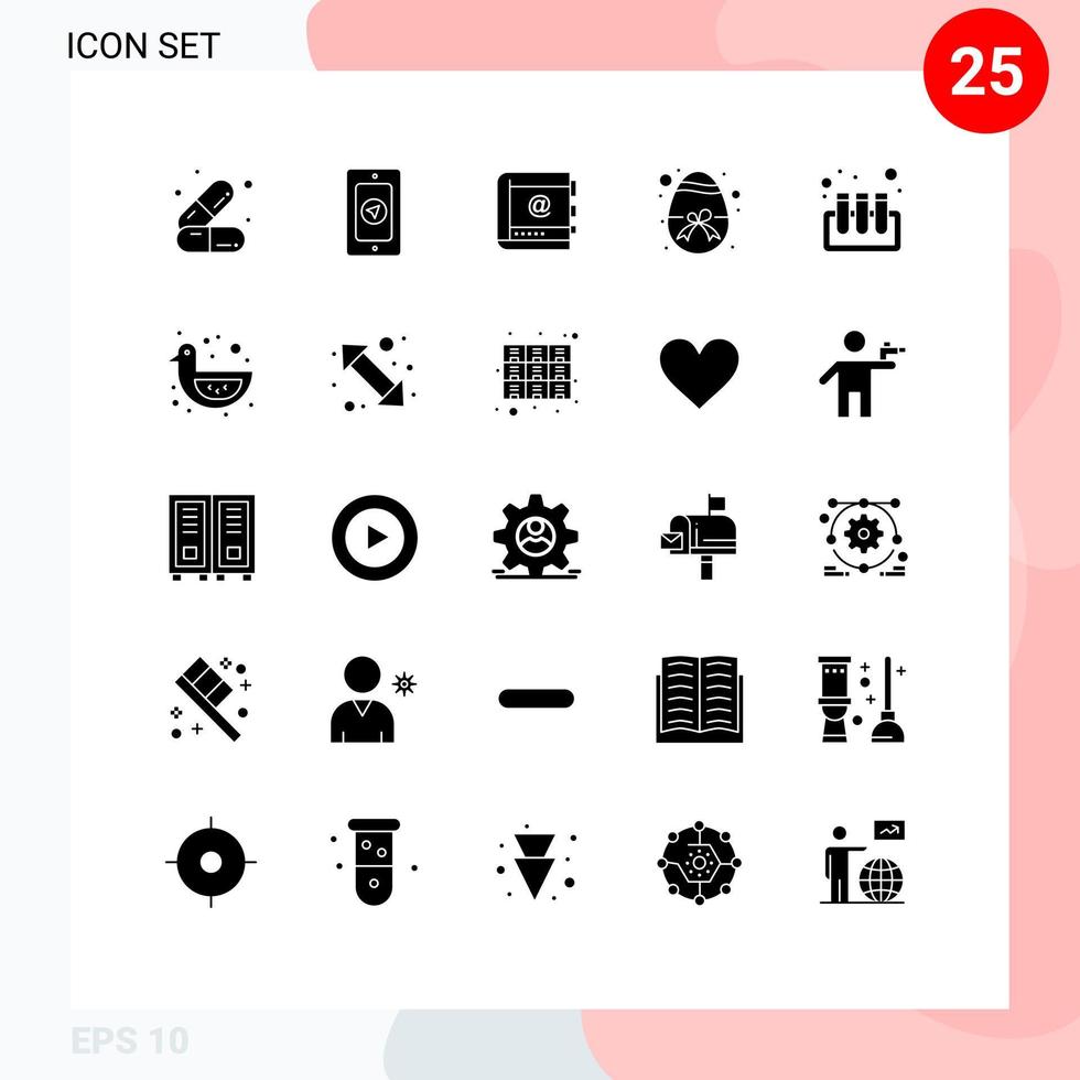 piktogram uppsättning av 25 enkel fast glyfer av natur ägg företag påsk telefon redigerbar vektor design element