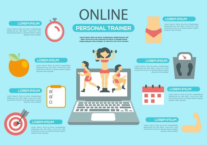 Kostenlose Online Personal Trainer Infografik Vektor