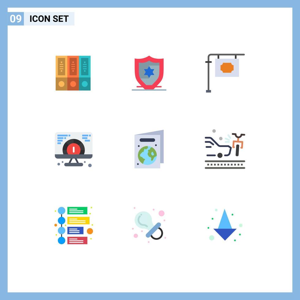 Stock Vector Icon Pack mit 9 Zeilenzeichen und Symbolen für die Ökologie, die Schild-Website-Geschwindigkeit editierbare Vektordesign-Elemente dienen