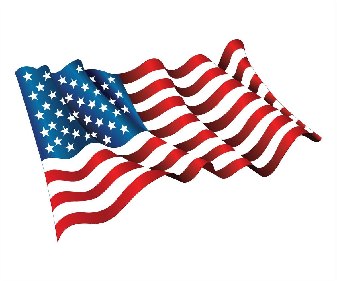 Vektorbild der amerikanischen Flagge. Abbildung der amerikanischen Flagge am 4. Juli vektor