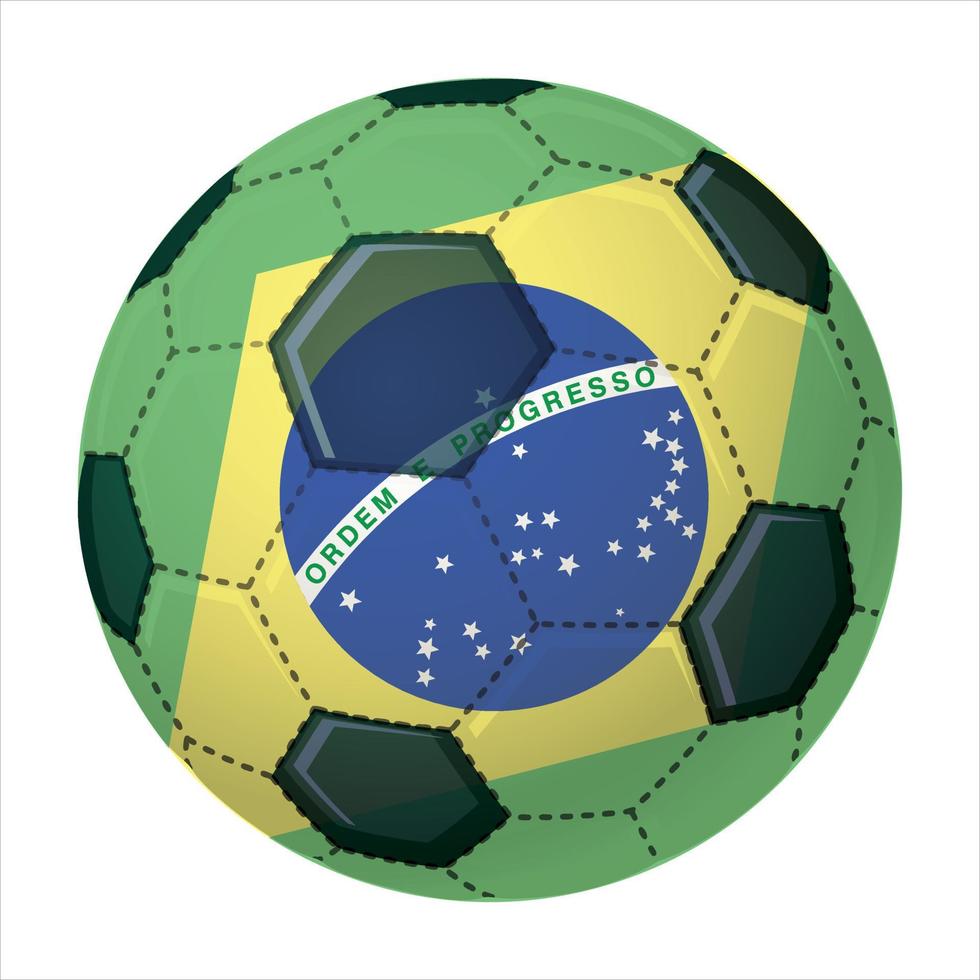 Brasilien runda flagga. glas ljus boll med flagga av Brasilien. runda sfär, mall ikon. brasiliansk nationell symbol. vektor illustration.