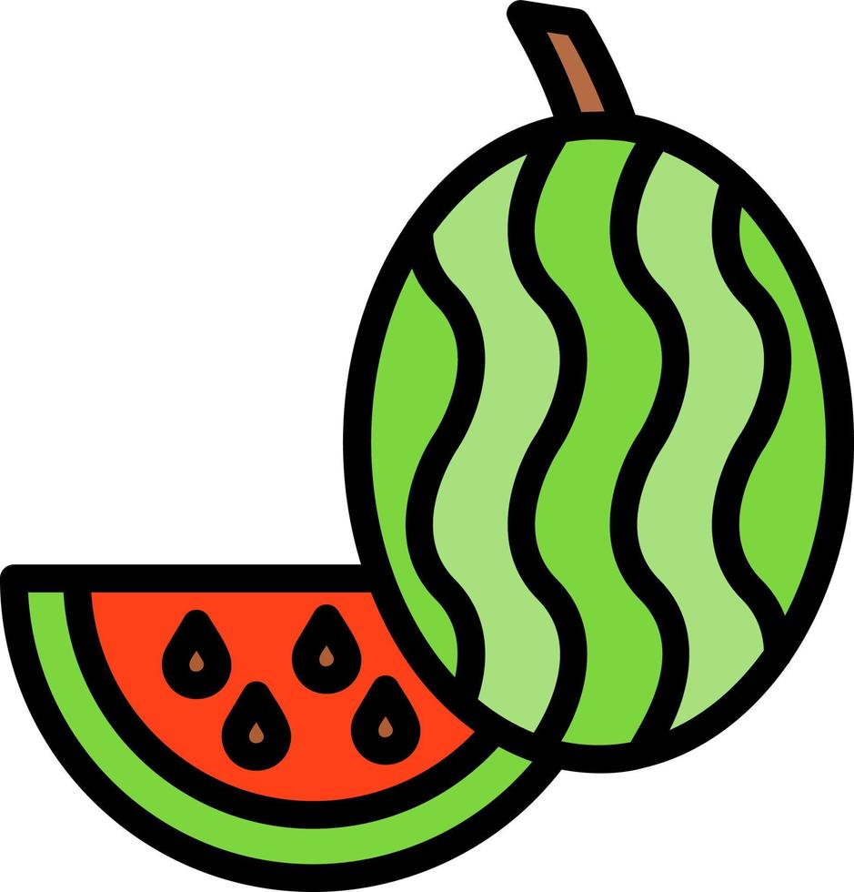 Wassermelonen-Vektor-Icon-Design vektor