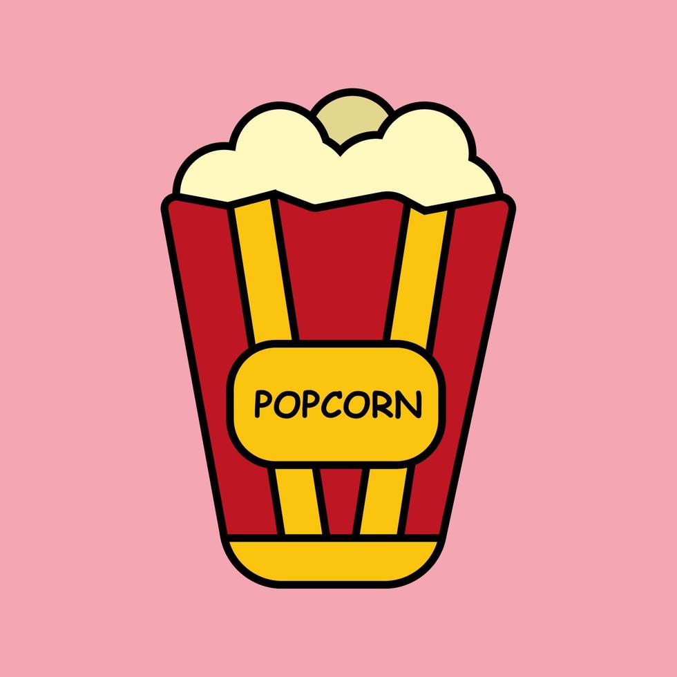 Popcorn-Lieblings-Snack kostenlose Vektor-Illustration Snack-Food-Cartoon-Konzept vektor