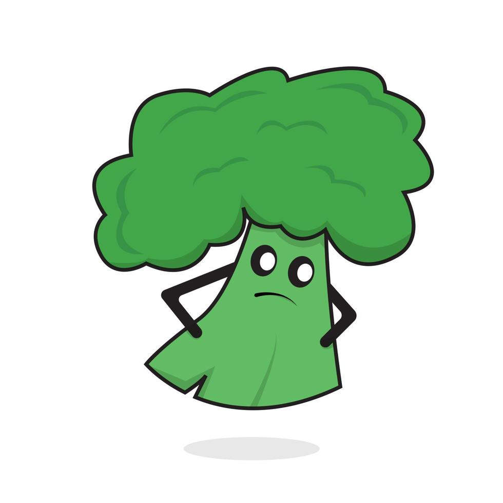 söt broccoli tecknad serie vektor ikon illustration. vegetabiliska natur ikon begrepp isolerat premie vektor. platt tecknad serie stil fri vektor
