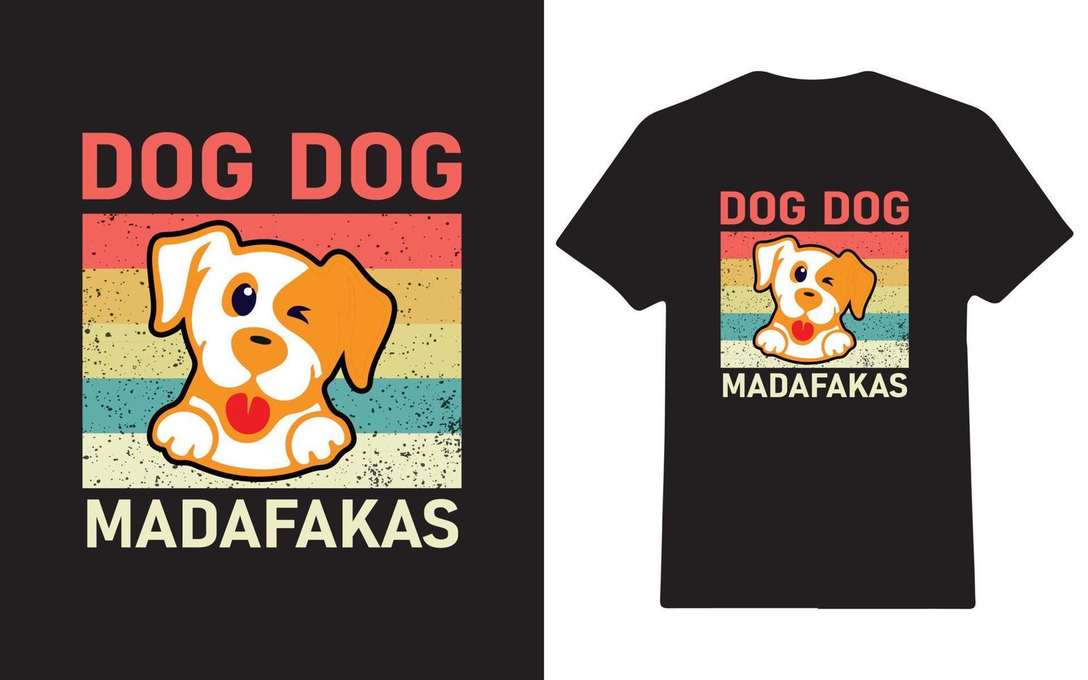 rolig hund t-shirt design vektor