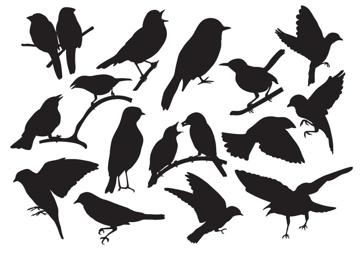 kostenlose vektor hand gezeichnete vögel silhouette illustration