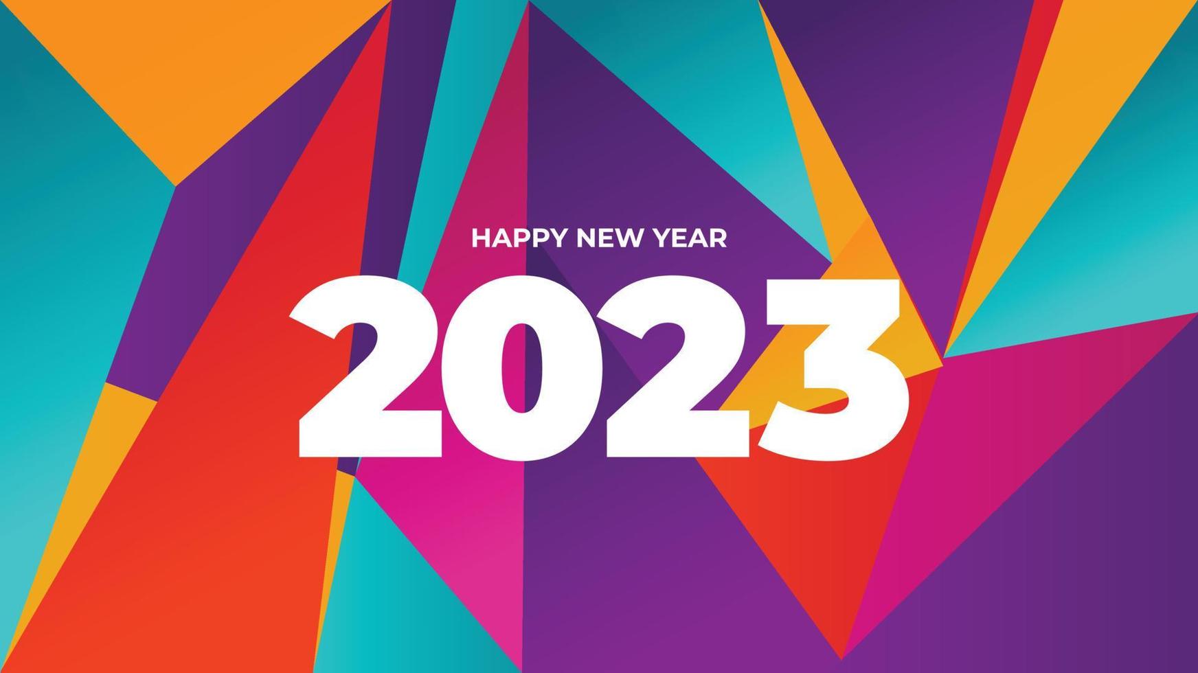 2023 Neujahrsfeier buntes Hintergrunddesign vektor