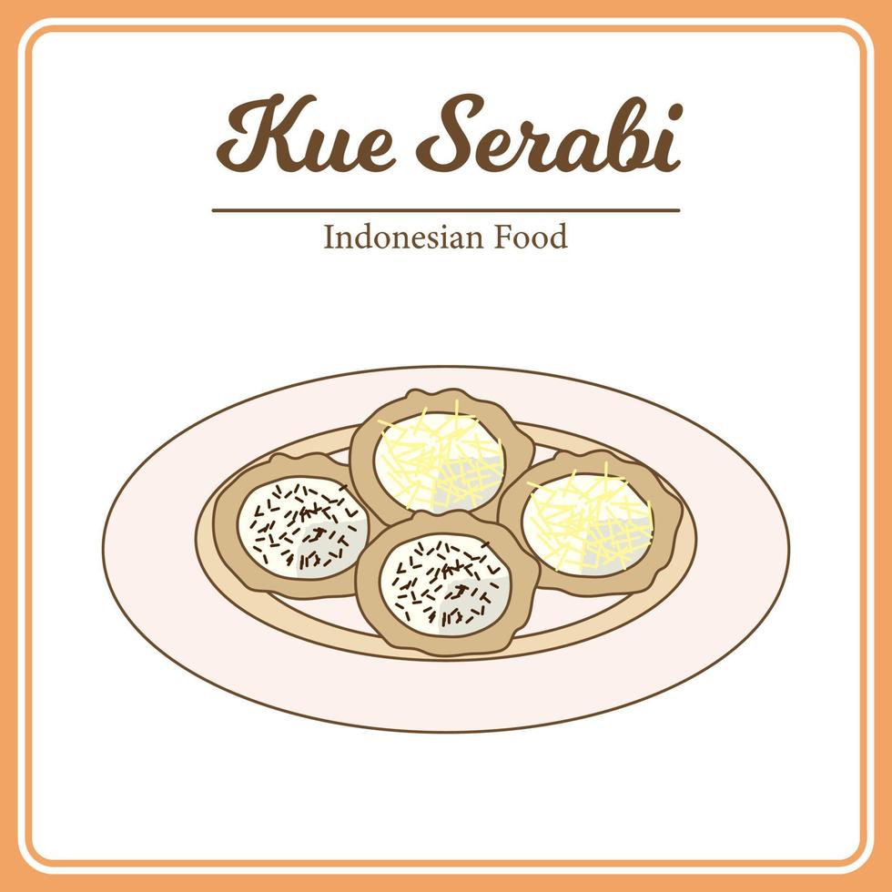 Köstliches traditionelles indonesisches Essen namens Kue Serabi vektor