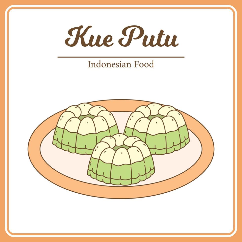 kue putu ayu traditionelles indonesisches essen. vektor