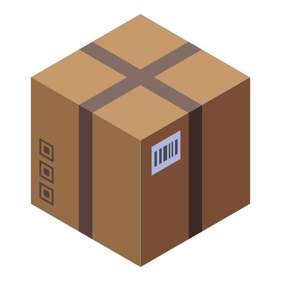 Paketbox-Symbol, isometrischer Stil vektor