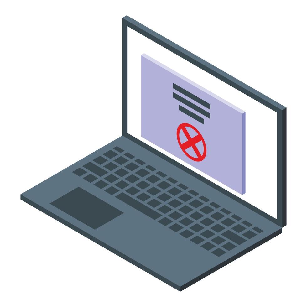 Isometrischer Vektor des blockierten Laptop-Symbols. gesperrter Benutzer