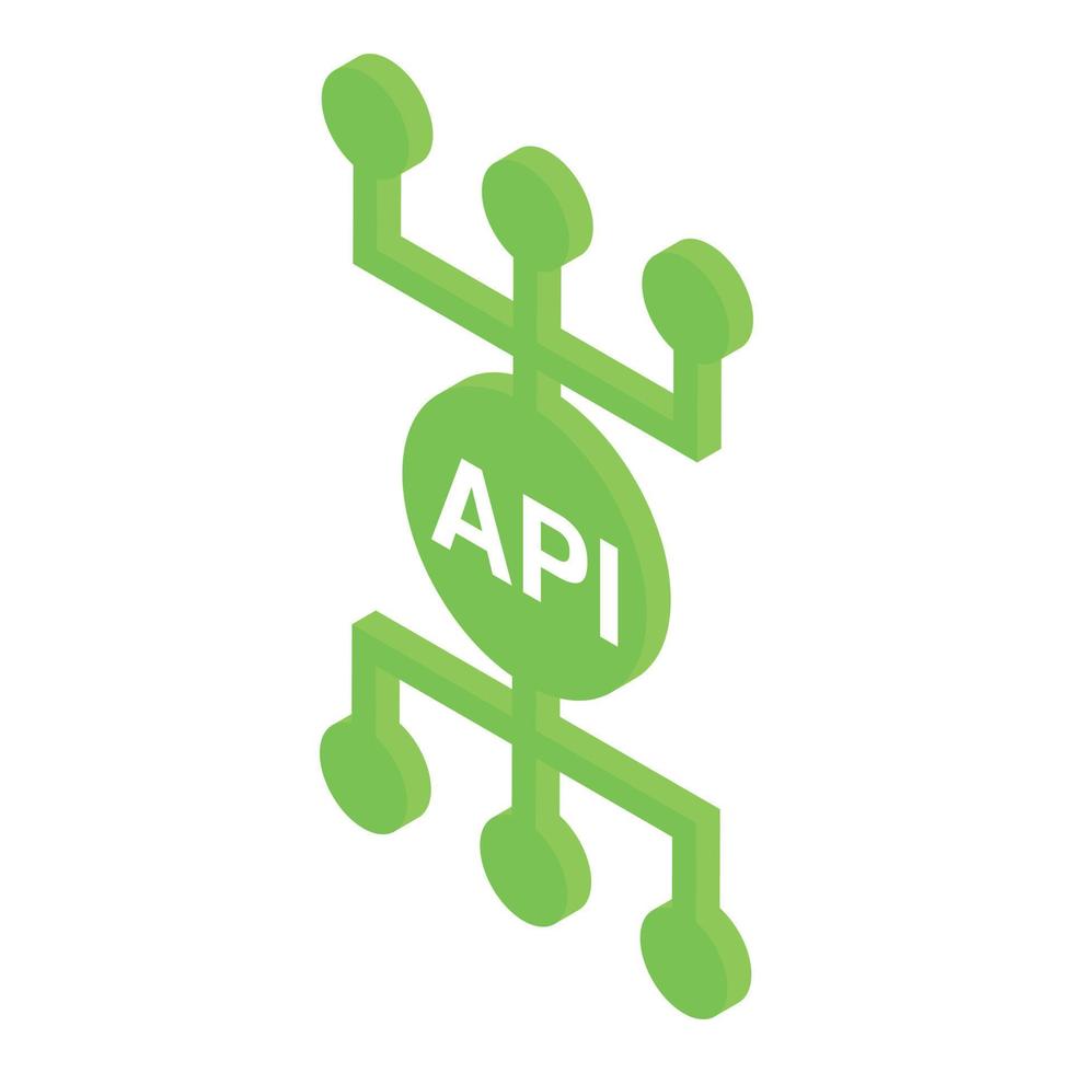 isometrischer vektor des api-schema-symbols. Webdaten