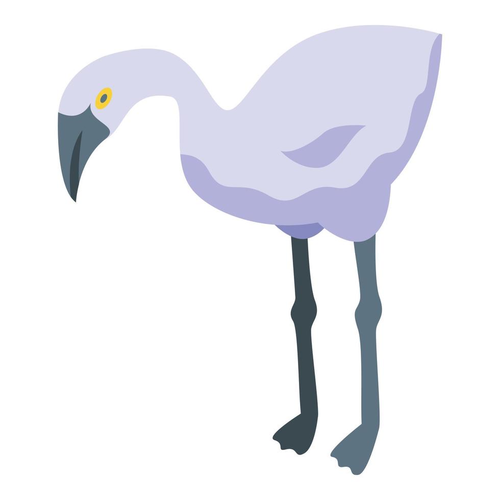 weiße Fauna Flamingo-Symbol isometrischer Vektor. Zoo-Vogel vektor
