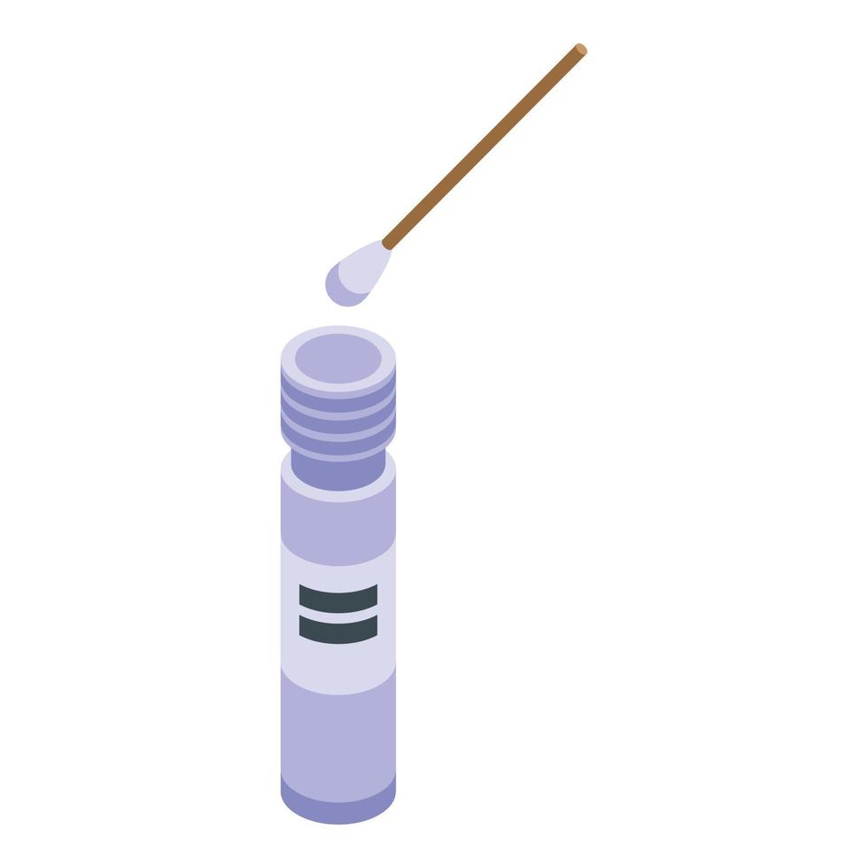 Testergebnis Flaschensymbol isometrischer Vektor. Corona-Bluttest vektor