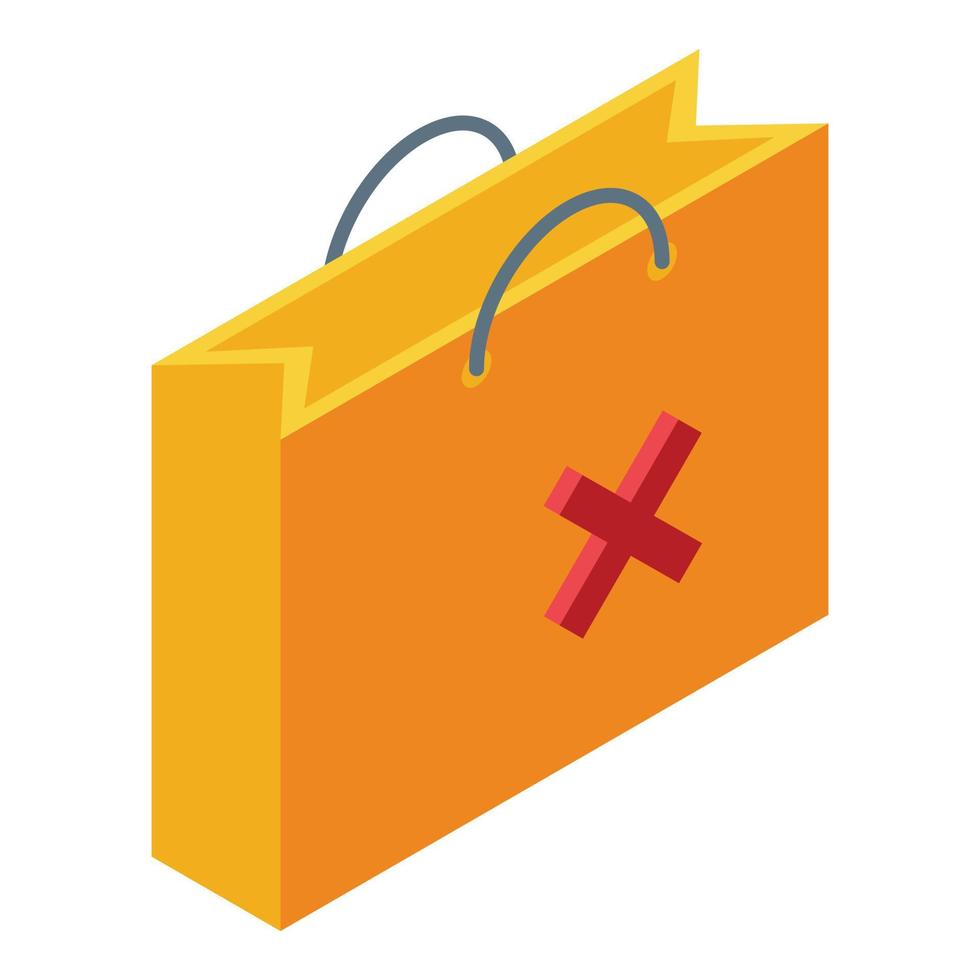 Shop-Tasche Zahlungsstornierungssymbol, isometrischer Stil vektor