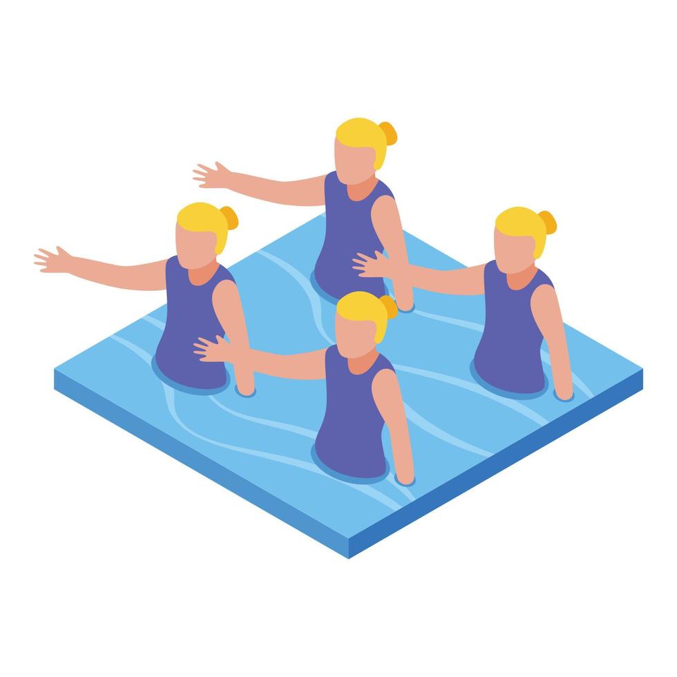 Symbol für Synchronschwimmgruppe, isometrischer Stil vektor