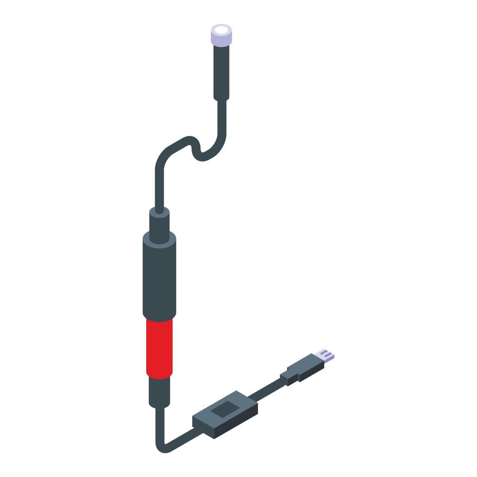 Endoskop-USB-Lichtsymbol, isometrischer Stil vektor
