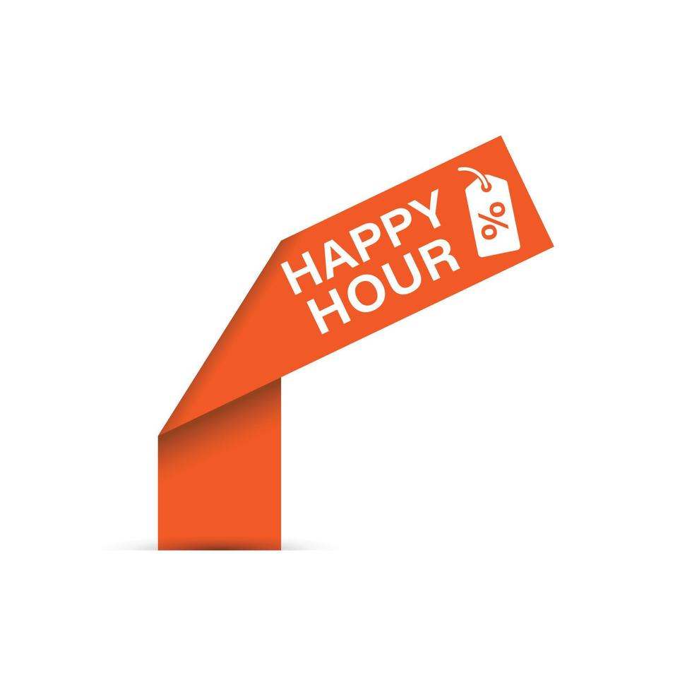 Happy Hour-Symbol im flachen Stil. Rabatt-Tag-Vektor-Illustration auf isoliertem Hintergrund. Sonderangebot Zeichen Geschäftskonzept. vektor