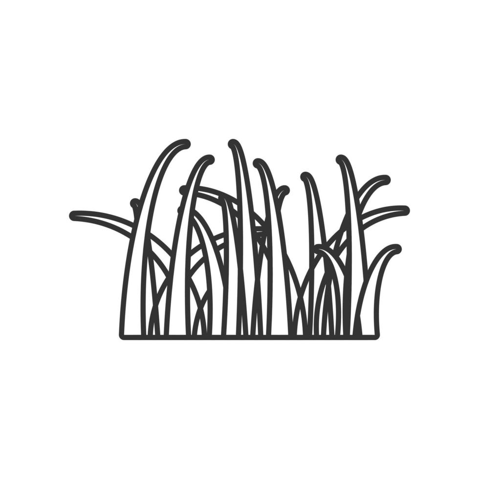gräs ikon i platt stil. eco gräsmatta vektor illustration på vit isolerat bakgrund. blommig trädgård företag begrepp.