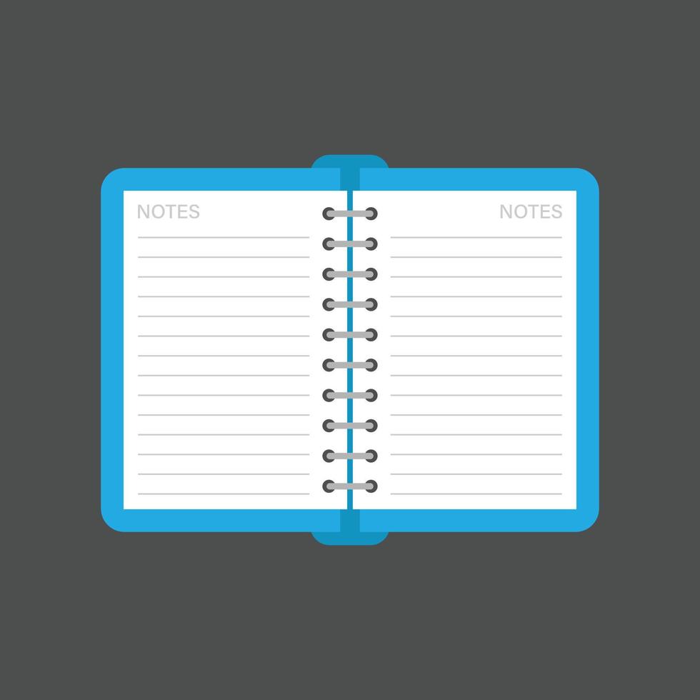 Tagebuch-Symbol im flachen Stil. Notebook-Vektor-Illustration auf isoliertem Hintergrund. Notizblock-Zeichen-Geschäftskonzept. vektor