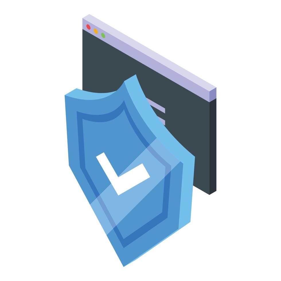 antivirus skydda ikon, isometrisk stil vektor