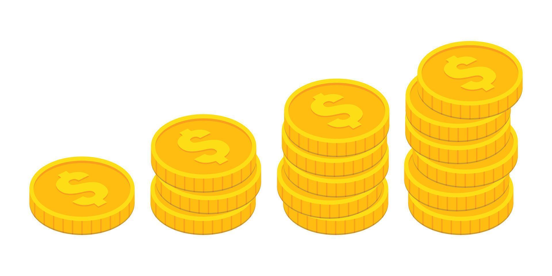 mynt ikon i platt stil. pengar stack vektor illustration på vit isolerat bakgrund. kontanter valuta tecken företag begrepp.
