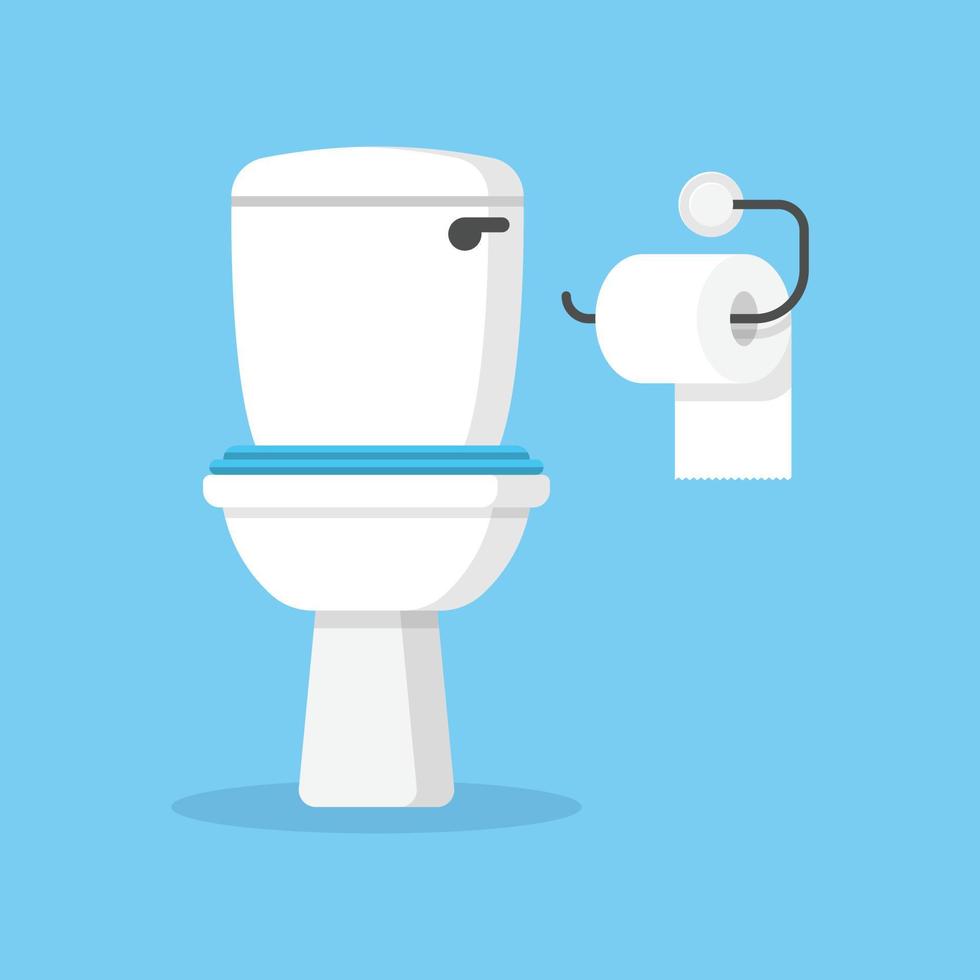 WC-Schüssel-Symbol im flachen Stil. toilettenpapier-vektorillustration auf lokalisiertem hintergrund. wc toilettenschild geschäftskonzept. vektor