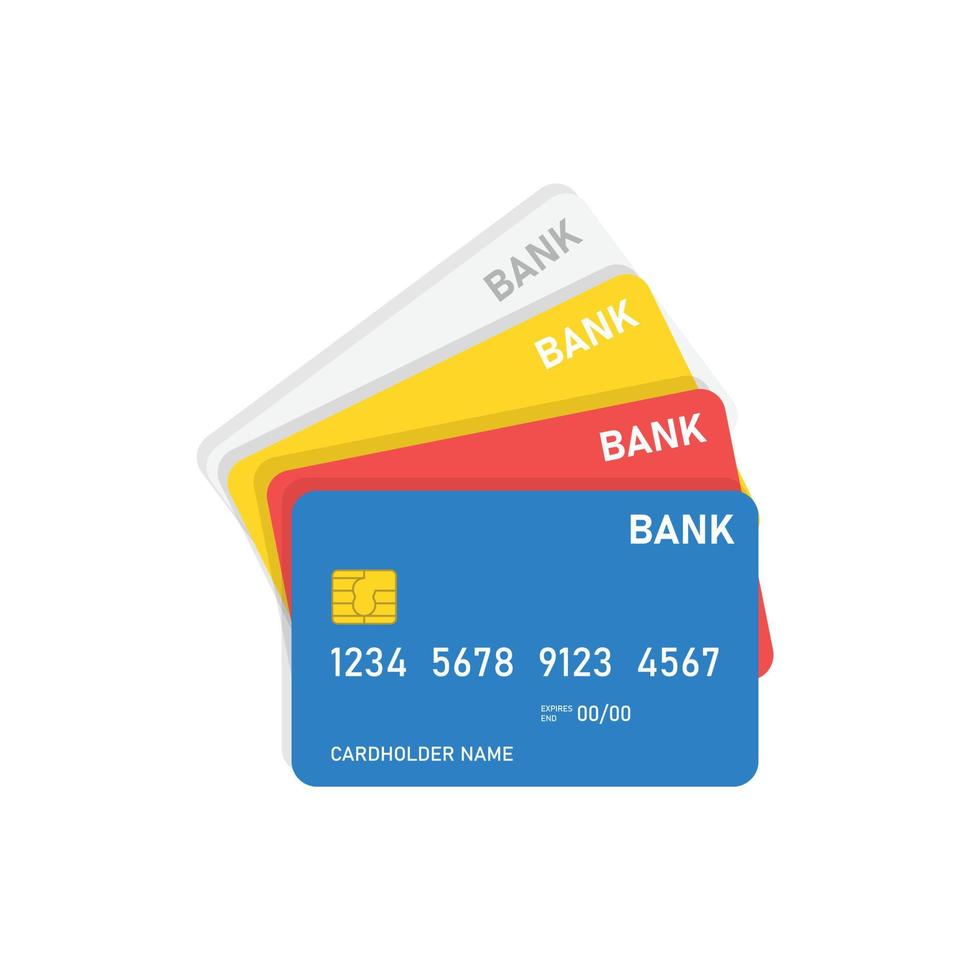 Kreditkartensymbol im flachen Stil. Online-Zahlungsvektorillustration auf isoliertem Hintergrund. bankwesen zeichen geschäftskonzept. vektor