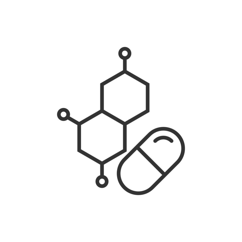 Vitamin-Pille-Notiz-Symbol im flachen Stil. Kapsel-Vektor-Illustration auf weißem Hintergrund isoliert. Geschäftskonzept für antibiotische Zeichen. vektor